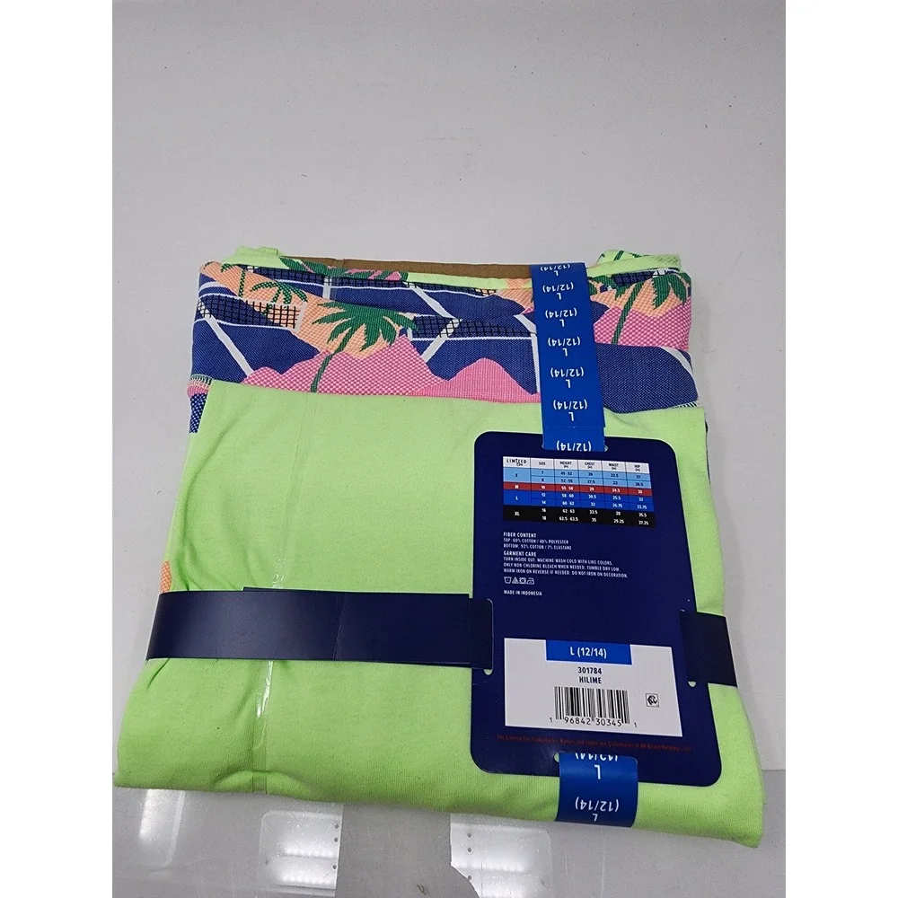 Limited Too Girls Active Set Shorts Lime Cotton Blend‎ Casual Size Large 12/14